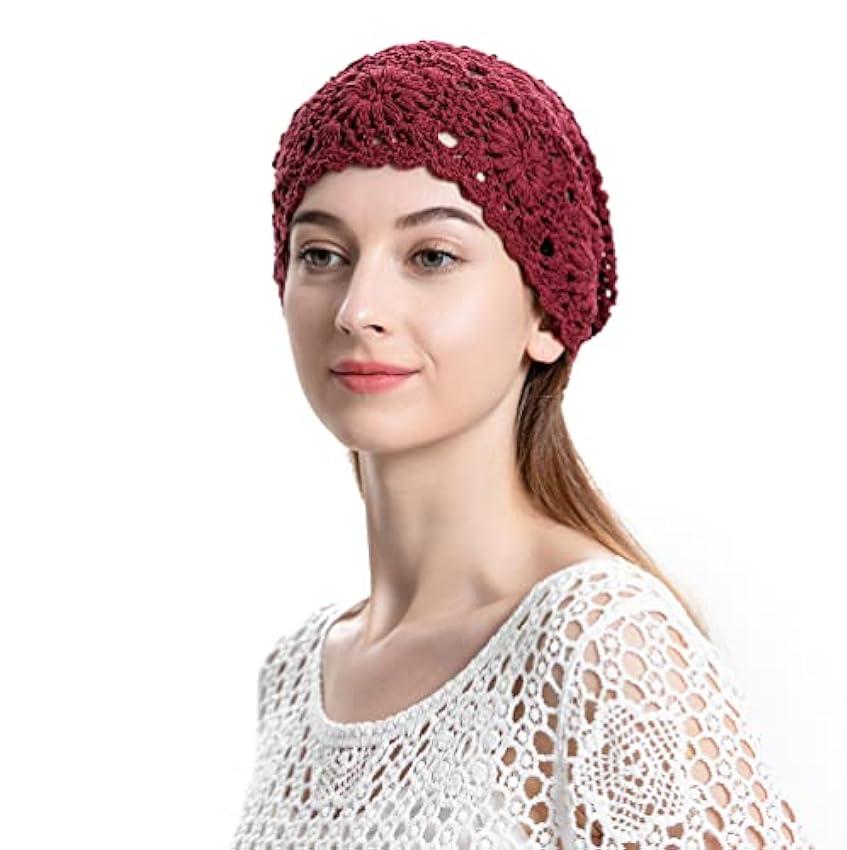 ZLYC Bonnets Printemps Automne Bonnet Souple au Crochet Fait Main pour Femmes hbmBgtdu